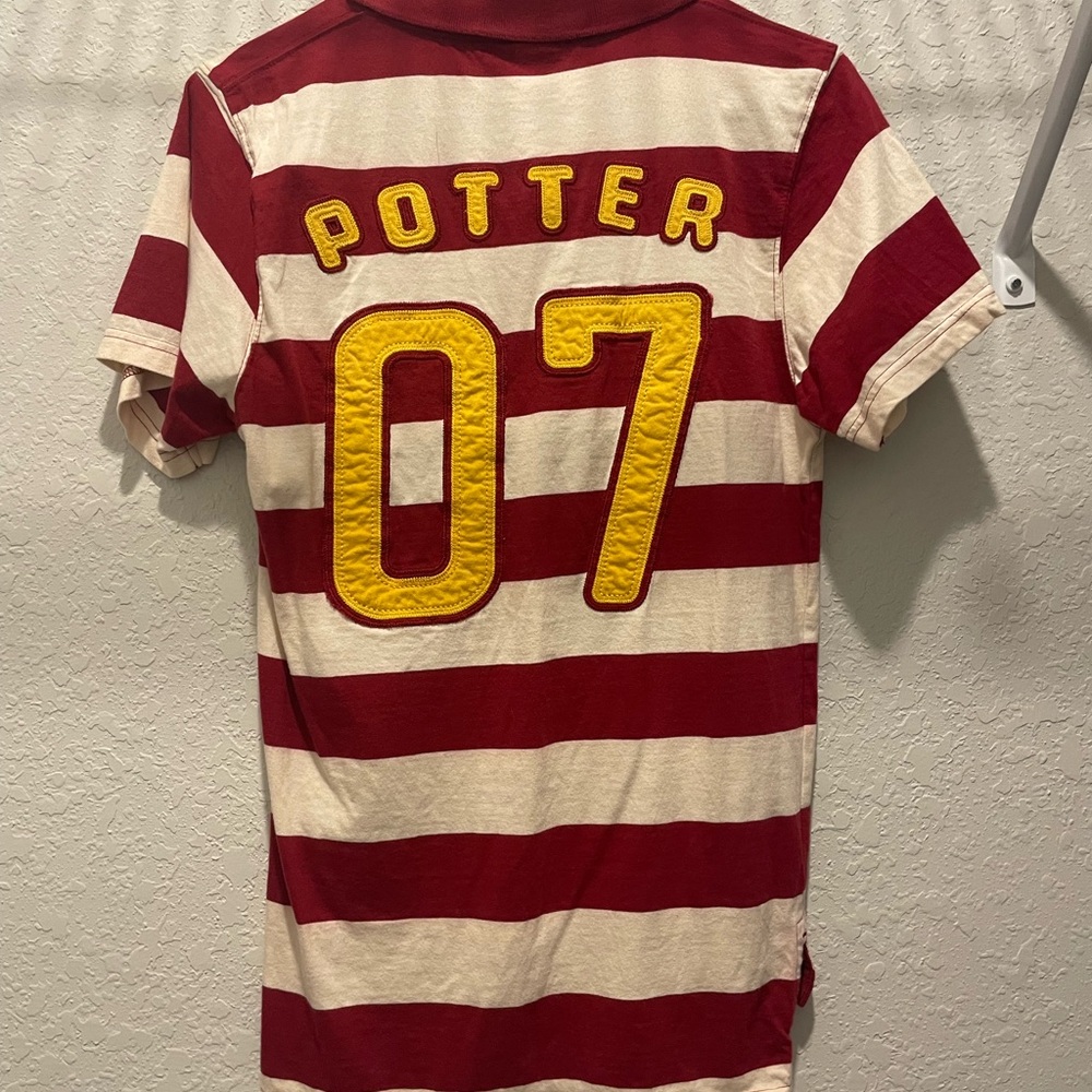 Harry Potter Quidditch Red and White Striped Polo Shirt - Picture 5 of 7
